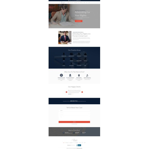 Sleek and powerful website design for a criminal defense attorney