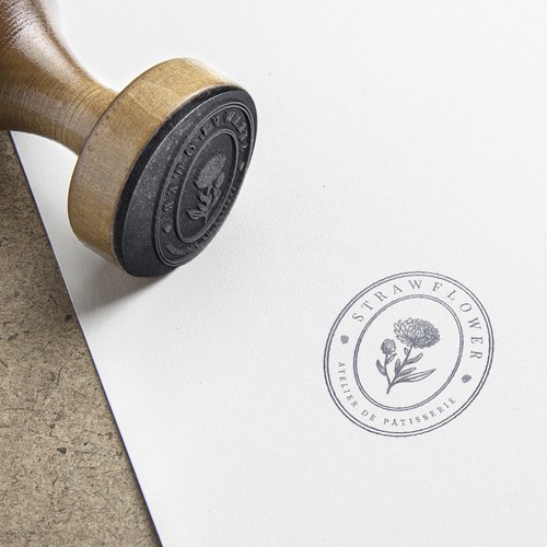 An Elegant Botanical Stamp Style Logo (This Design Is Available For Sale) 