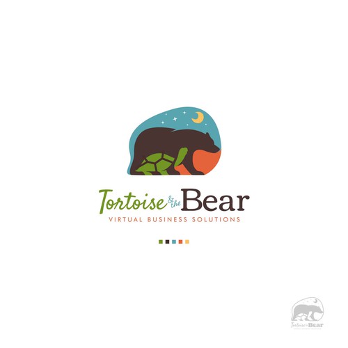 Whimsical logo of Bear and Tortoise