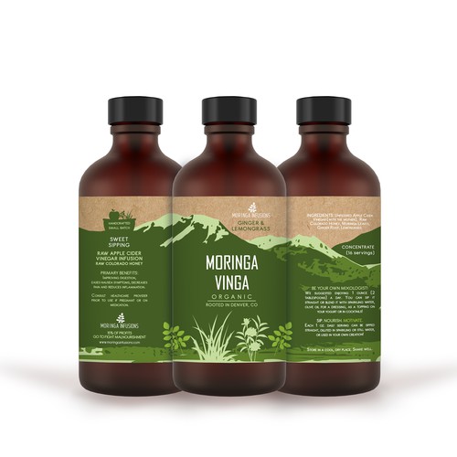Branding for New Bottle Labels Moringa Vinga
