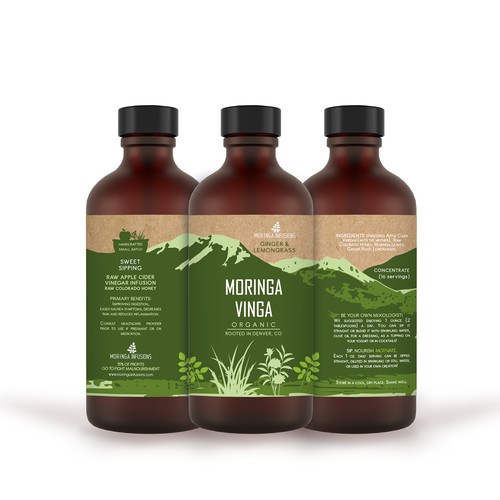 Branding for New Bottle Labels Moringa Vinga