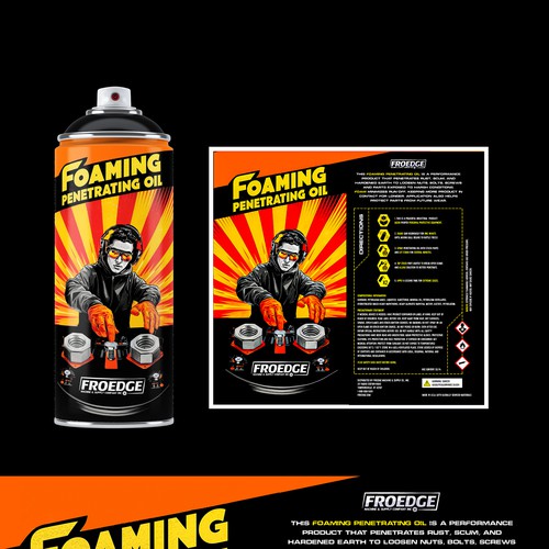 Label design for the Foaming penetrating oil of FROEDGE