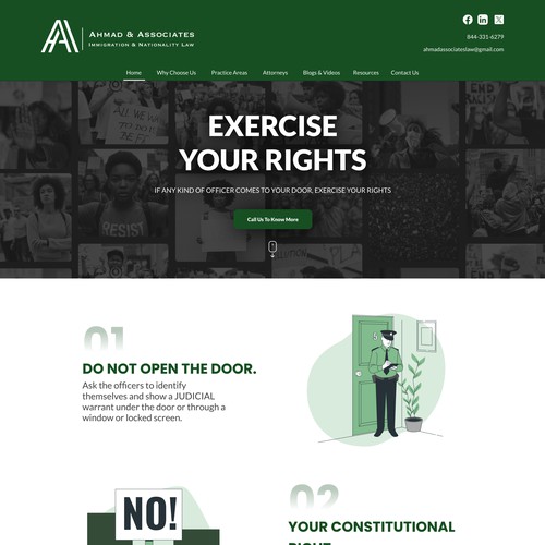 Landing page for law firm