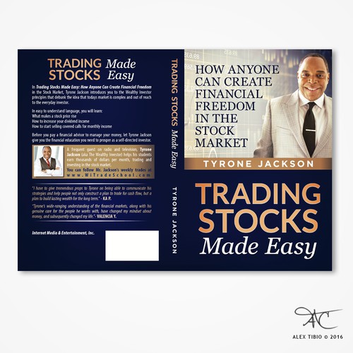 Full cover design for Tyrone Jackson's "Trading Stocks Made Easy".