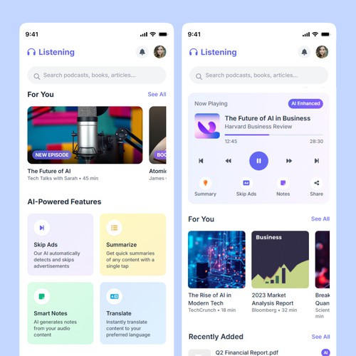 Podcast app design Concept