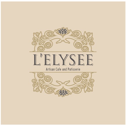Classy logo for L'Elysee cafe.