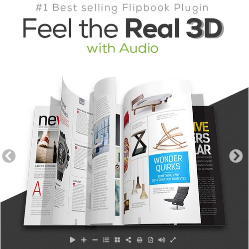 Envato item page design for Real3D Flipbook WordPress plugin