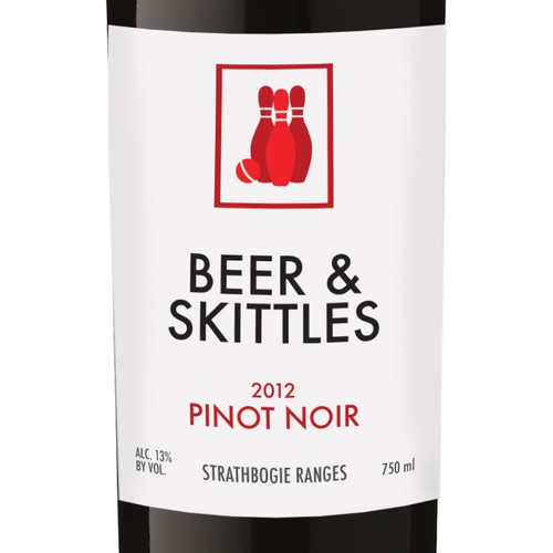 Beer and Skittles wine label