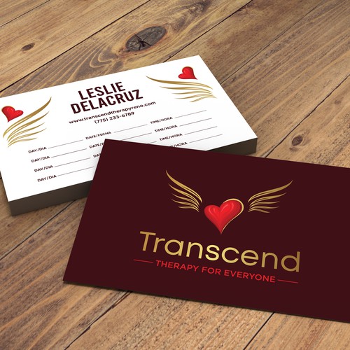 Business card for Transcend Therapy Reno