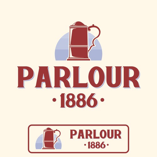 Vintage logo concept for Parlour 1886