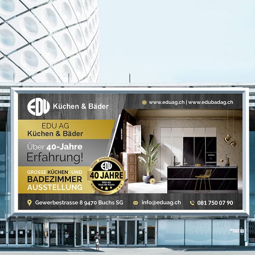 Advertising Banner on a scaffolding/construction fence