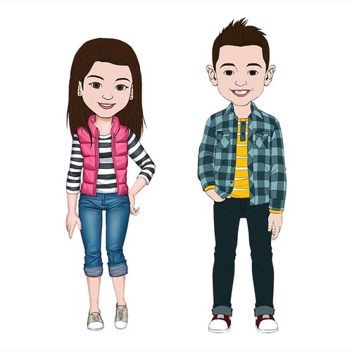 Kids Character Design - 1 boy/1 girl    (see description & images provided)