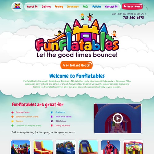 Web Design for Inflatables Company