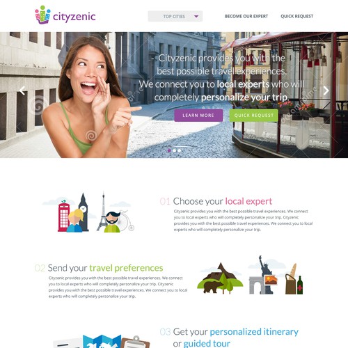 Cityzenic helps people travel better. Design a website that supportsthat vision