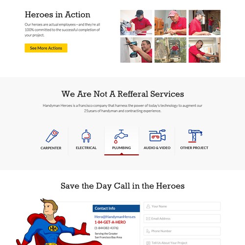 Web Page Design For Handyman Heroes