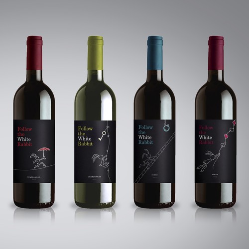 Follow the White Rabbit Wine Label