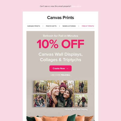 Email design for CanvasPrints.com