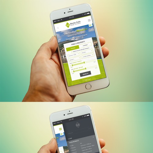 Monte Carlo - Homepage Mobile Mockup