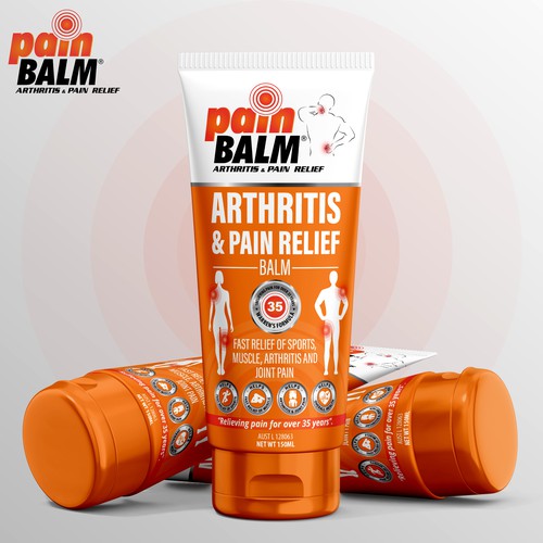 Tube Package Design: Arthritis and Pain Relief Balm.