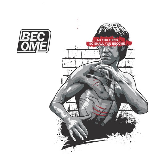 Motivational Bruce lee style tee shirt