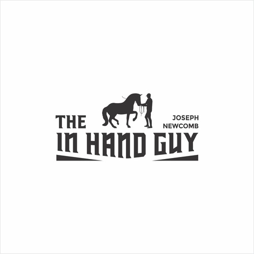 Bold logo for a horse trainer who works on teaching horses in hand