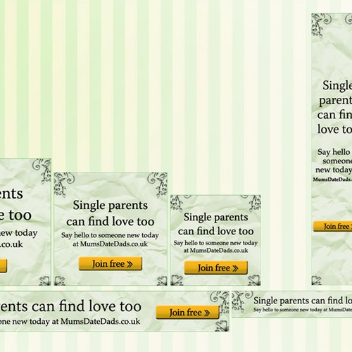 Banner ad design in different sizes for dating site