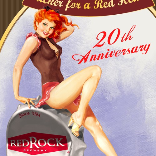 Classy Pin-Up Girl Illistration for Beer Label