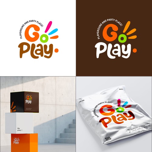 logo for kids play party enjoy