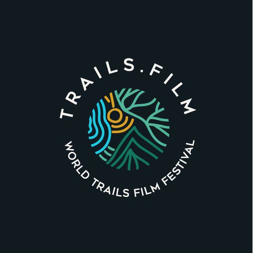 Linear logo concept for TRAILS.FILM Festival - a project of the World Trails Network