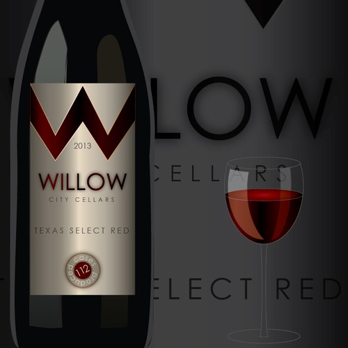 Willow red wine label .