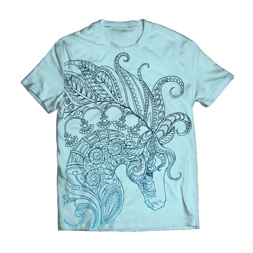 Zentangle horse design for T-shirt