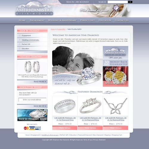 eCommerce Design for Diamonds