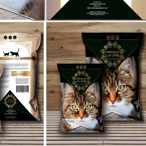 Show stopping label for Premium Cat Litter