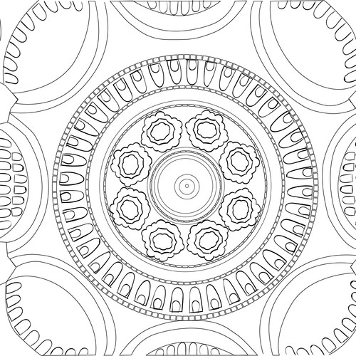 Dome- line work for colouring book