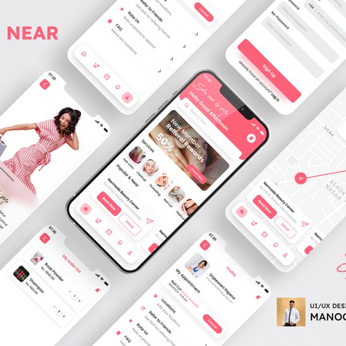 Salon Near By Me | Elegant Salon Booking App UI Design