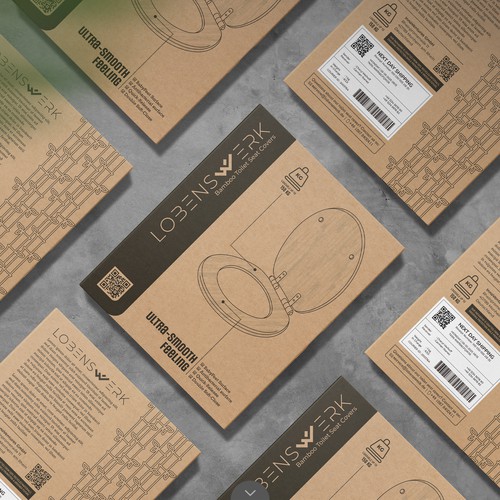 Modern Concept of Lobenswerk Bamboo Toilet Seat Cover Packaging