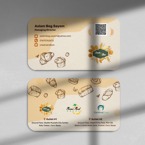 Business Card Design for a Bakery Shop