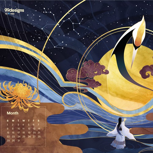Illustration for the 99designs 2023 calendar