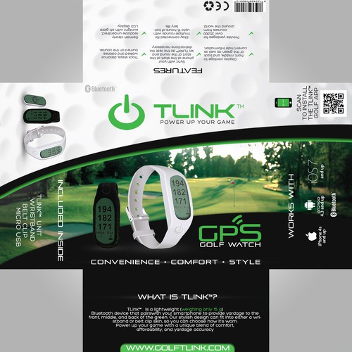 Create modern product packaging for GPS Golf Watch