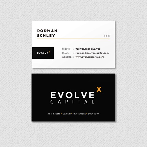 Business Card Design for Evolve Capital 