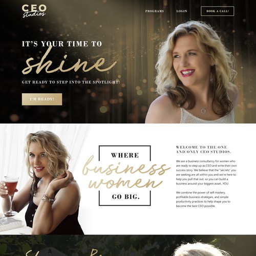 Design a luxury woman's business coaching website