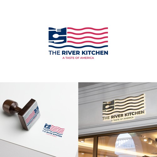 American style restaurant logo concept.
