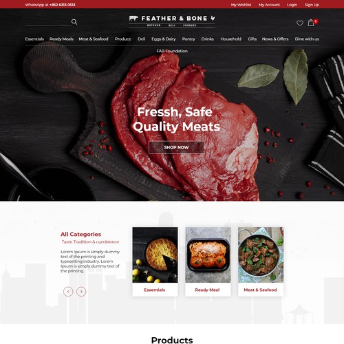 Meat website design