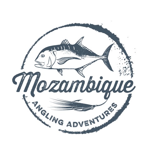 Create a rubberstamp logo for Mozambique Angling Advetures