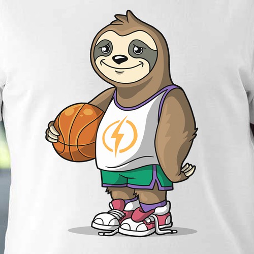 basketball player sloth cartoon