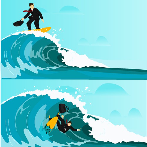 man surfing