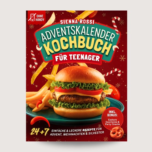 Teenager Christmas ecookbook cover design