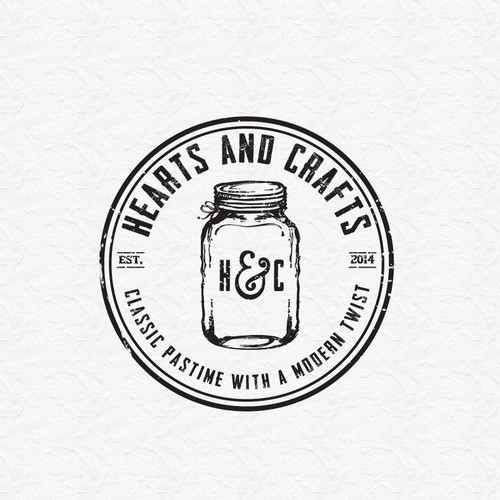 Hearts and Crafts Mason Jar design