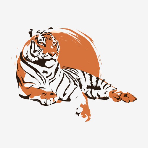 Lying Tiger T-shirt Design