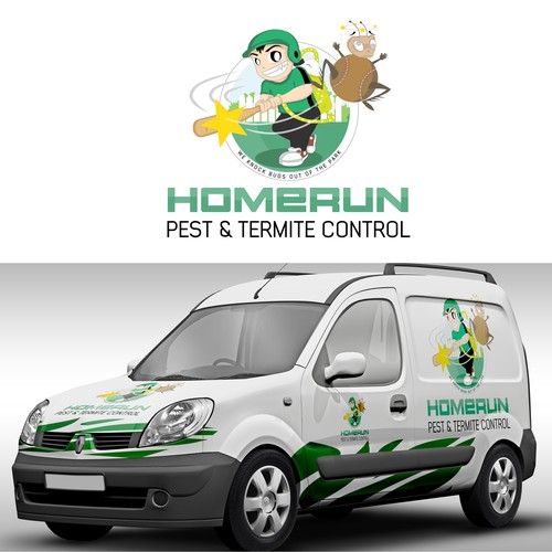 Logo concept for Homerun Pest & Termite Control